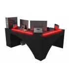 Corner computer table left with candle holder, black order